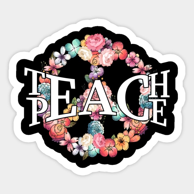 Hippie Teach Peace Sticker by Skylane